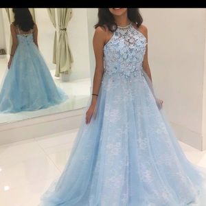 Blue ball gown